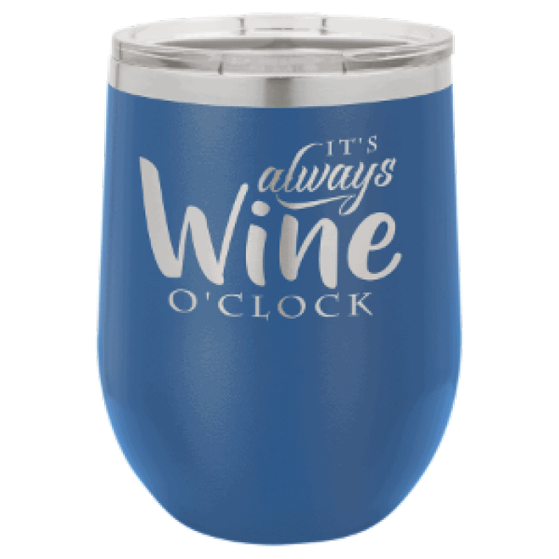 Polar Camel 12 oz Matte Royal Blue Vacuum insulated Stemless Wine Tumbler with lid
