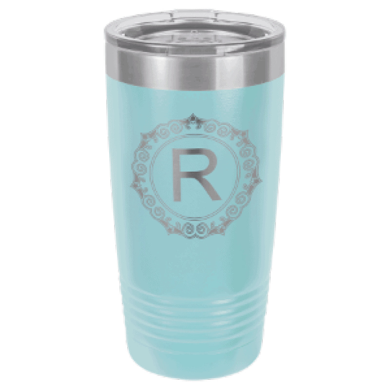 Polar Camel 20 oz Light Blue Ringneck Vacuum insulated Tumbler with clear lid