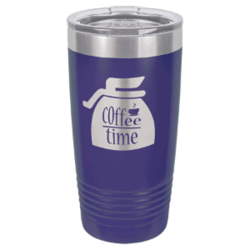 Polar Camel 20 oz Purple Ringneck Vacuum insulated Tumbler with clear lid