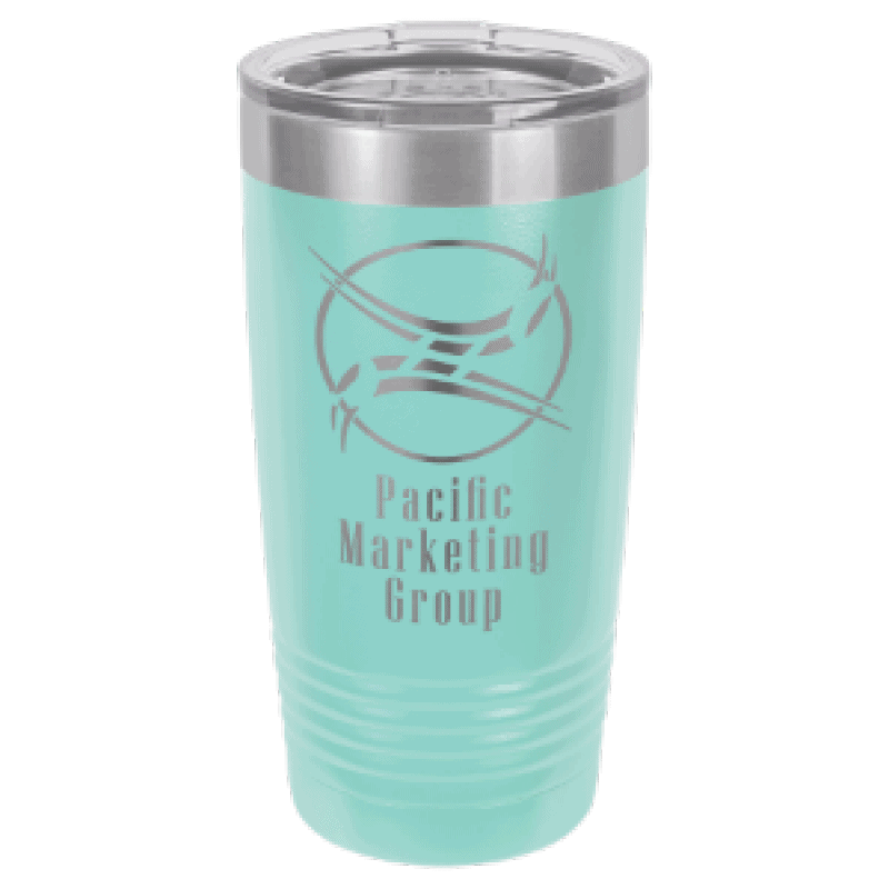 Polar Camel 20 oz Teal Ringneck Vacuum insulated Tumbler with clear lid