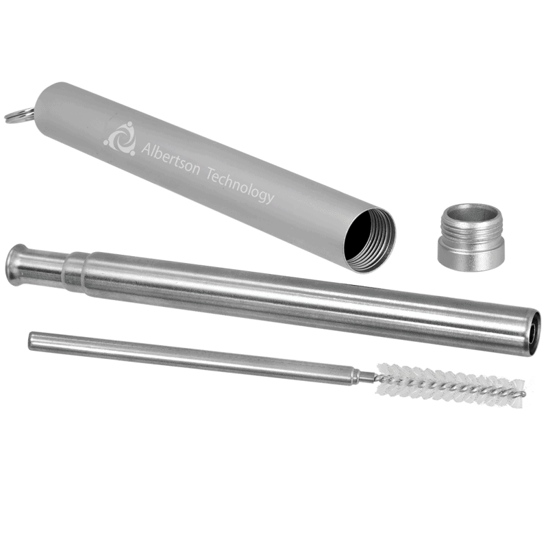 Polar Camel Stainless Steel Collapsible Straw with Cleaning Brush
