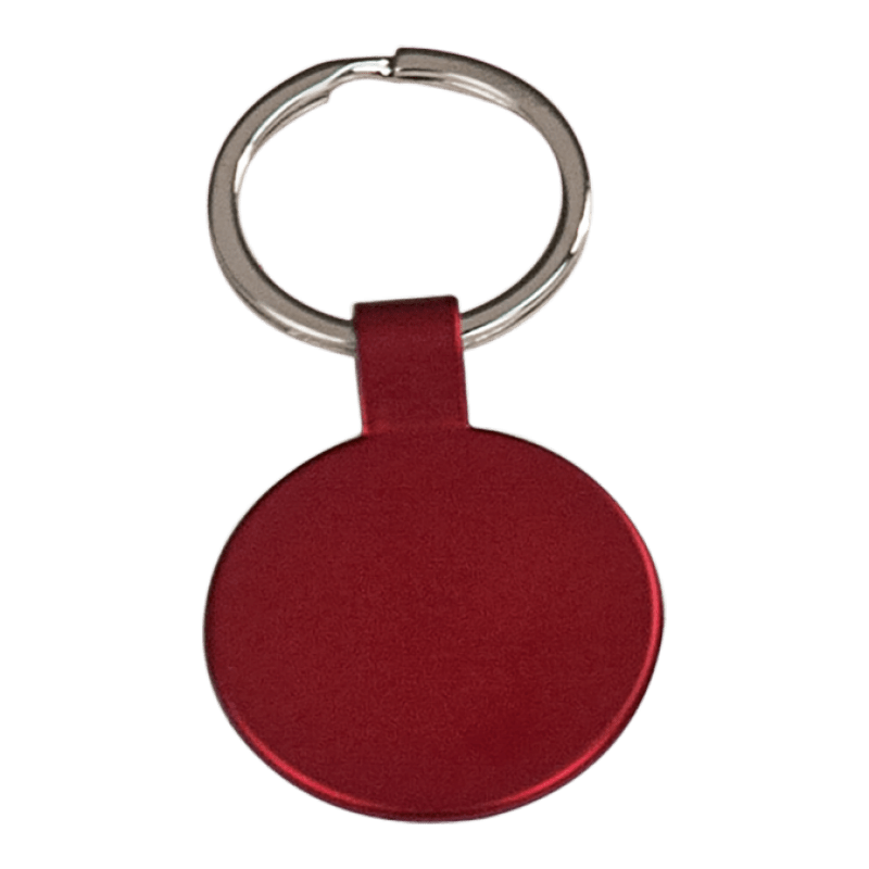 Red Round Metal Keychain