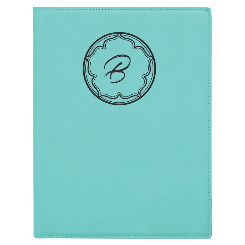 Small Teal Leatherette Portfolio with Notepad