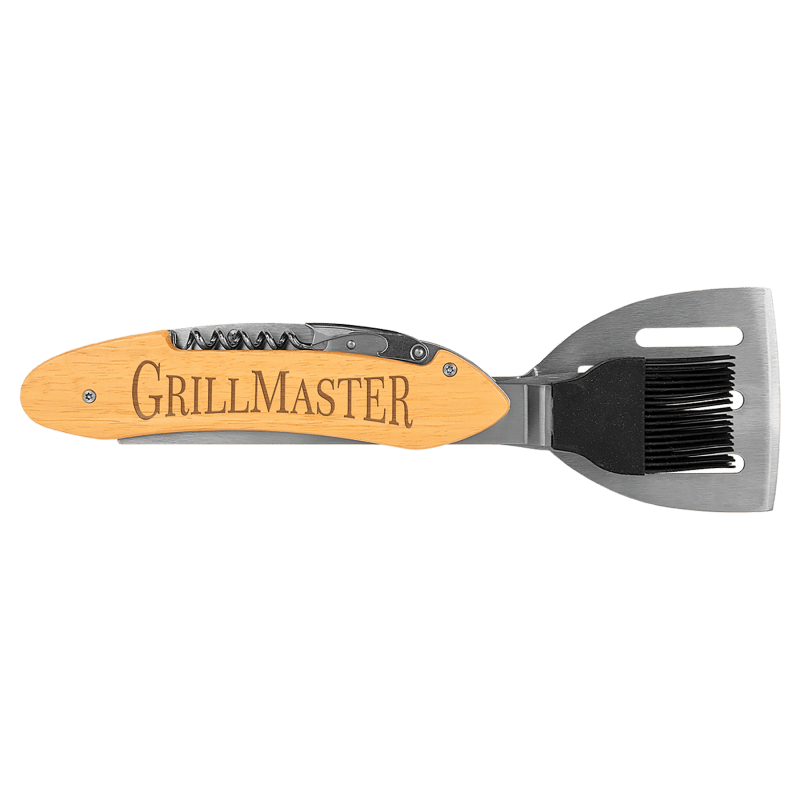 Wood 5 in 1 BBQ Tool